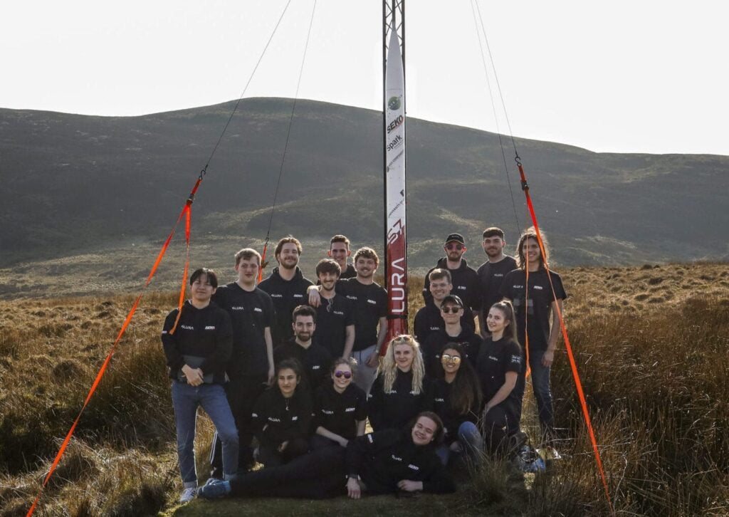 Group photo of the whole team at the Prometheus II launch